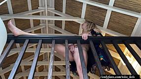 The sports tease hot step sister Kristen in order to build her appetite and then have her masturbate herself to climax