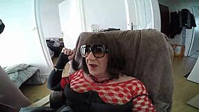 A shemale granny and a man makes nice threesome hardcore sex