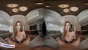 VR XXX with a hot American student with natural and big tits and a great ass
