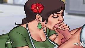 This teen cartoon milf gets thanked with a blowjob in public