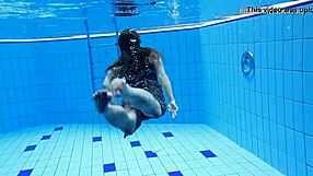 The erotic solo swim in the pool by Adriana