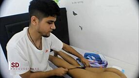 Teen with a big natural ass gets her body rubbed and had her pussy pounded