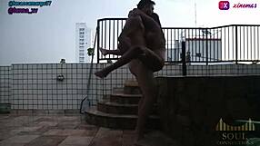 Naughty large breasted ladies with deepthroat scenes in the shower