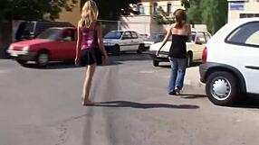 Sexy inspired female in her youth, dirty feet and domination