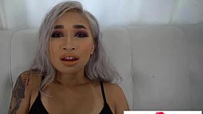 Shove the dick through her mouth and anus accompanied only by small breasts and a baby face