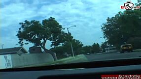 Outdoor shaved teen with average Sized tits starts to seduce and fuck on the street for sexual intercourse and cumshot