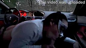 Accidental car blowjob by amateur ends in a mouthful of semen