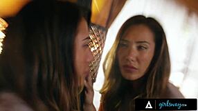 Pornographic actresses, lesbians Eva Lovia and Lily Labeau prefer face sitting and pussy licking