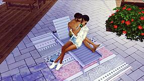 Outdoors cartoon couple have sex in 3D animation