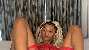 Young dark-skinned woman receives her ass banged by a white man