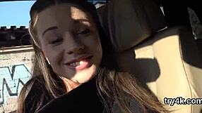 Sensual teen girl deep throats cock and gets her white teen pussy fucked