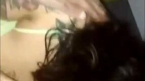 Big ass and big tits gets tattoo during the making of home made sex