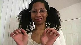 Petite Tia’s titty fuck and handjob in point of view