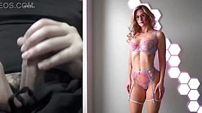 Panty fucking and bikini try-on with a big cocked fitness girl