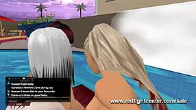 A virtual pool side threesome
