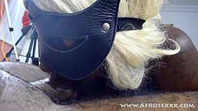 Kinky ebony slut demonstrates her prowess in blow jobs in a POV blowjob video