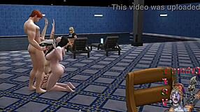 This lesbian scene takes place in a pool; our pornstar has big boobs