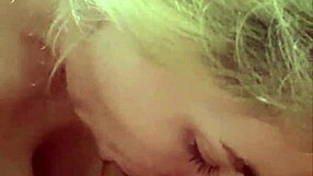 Blowjob with a pretty face viewed from small distance – high definition video