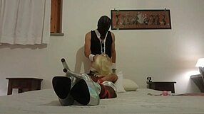 Short brunette sex scenes featuring Laura tied up and doing deep throat