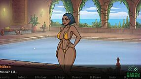 High quality video of a cartoon MILF performing oral sex and shower scene
