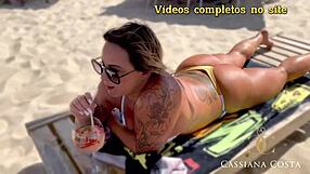 Busty Cassiana Costa gets a wild ride on high sea