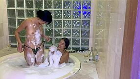 Teen with big boobs Mila Garcia and Yenifer Chacon having fun in the open