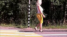 Home video sex of a big breasted lady walking and shaking her big behind