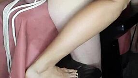 Femdom mistress gives a slower ride to her submissive and then uses strapon to fisting