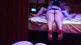 Beautiful large breast and round ass shake, from rich man having sex with
