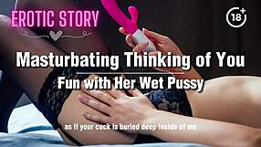 Vibrator and wetness: Masturbating to your thoughts