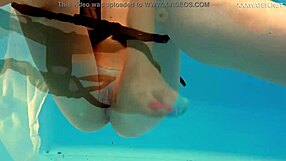 Russian beautiful ladies swim in a pool showing their beautiful toned and shaped bodies