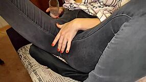 A woman’s desire for her husband to lick her feet is met by her in a homemade video