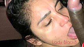 Brunette woman performs oral and anal sex with another adult male performer
