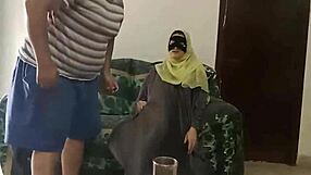 Sensual neighbor gets some action on the couch