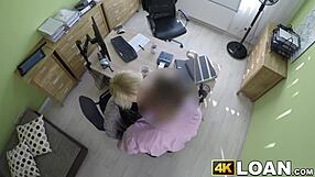 Young office worker screaming and moaning as naughty fake agent gives her hardcore sex