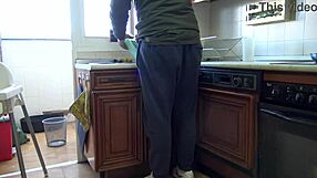 Standing kinky couple sex in the kitchen for the amateur lovers