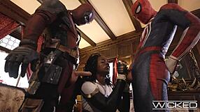 Deadpool sleeps with Español and Spideypoo and Monica Rampley