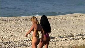Brazilian exhibitionist goes back to the river to show off her bikini body and skills
