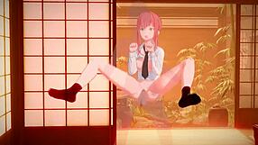 Sensual moaning when she is being penetrated in a 3D hentai scene by Miss Makima