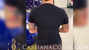 This SV content shows the 18-year-old Brazilian beauty Cassiana Costa fuck three some with a large black cock