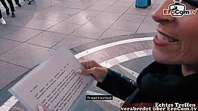 A German slut with fake tits gets dragged to a one night stand