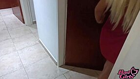 Unexpected meeting of uncle with naked young blonde niece ends up getting intimate