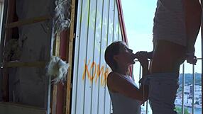 Sensual and wordless session in an abandoned house with no clothes on and a boy and girl with doggystyle position