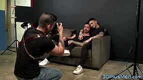Rugged macho men gay bears enjoy a wild male orgy with a blowjob and laundering at the end