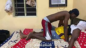 A muscle man has raw intercourse with a beautiful lady