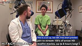 Sandra Chappelle, a college graduate, has a vigoroususage of Hitachi magic wand orgasm from a group of nurses during physical therapy session
