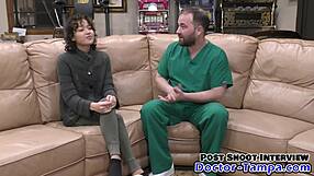 Watch Brooklyn Rossi and Nurse Aria Nicole go through a gynecological examination in Tampa