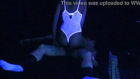 Carrie B’s wild strip for blacklight orgy