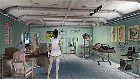 World: Sexy nurse in Fallout 4 doing the strip tease