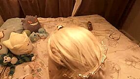 Tatooed blonde’s wet facial for young man